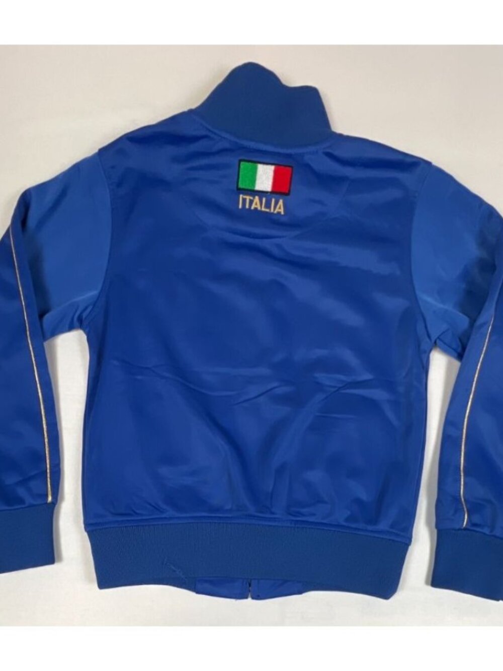 Italia Soccer Boys 5/6 Blue Full Zip Track Jacket Gold Foil Logo - Picture 2 of 6